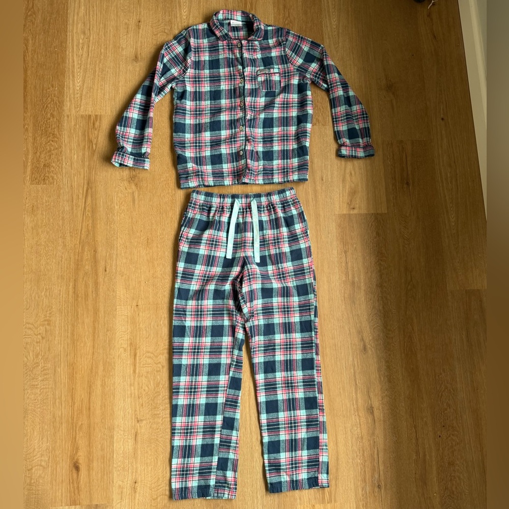 Columbia Women's Pink and Blue Plaid Pajama Set